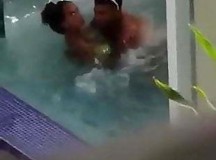 Desi Girl Enjoyed By Her Colleagues In Pool.