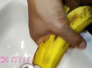 gay anime boy gets jacked off with a banana peel