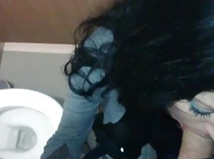 Goth Blonde immature Bathroom Fuck